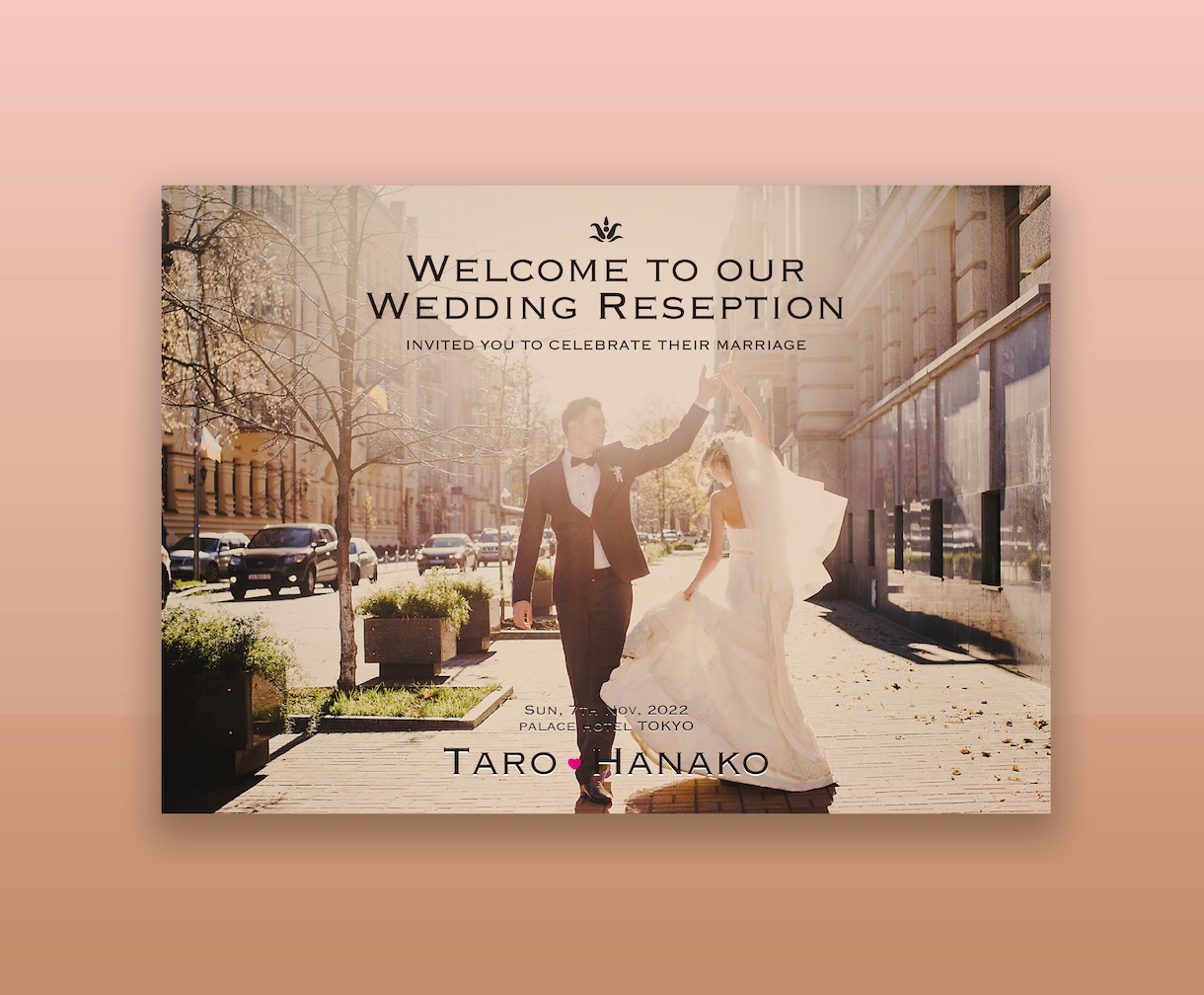 オシャレ! 結婚式のウェルカムボードデザインします 送料込! 急ぎでの対応も可!パネル仕様にて印刷〜お届けします イメージ9