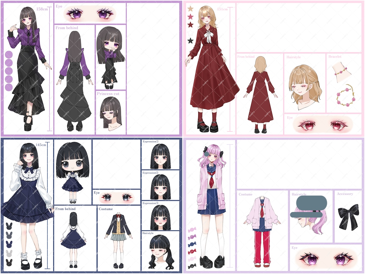 コテキャシート/キャラクターシートお描きします ★キャラクターデザイン★オプション追加でカスタム可能！ イメージ5