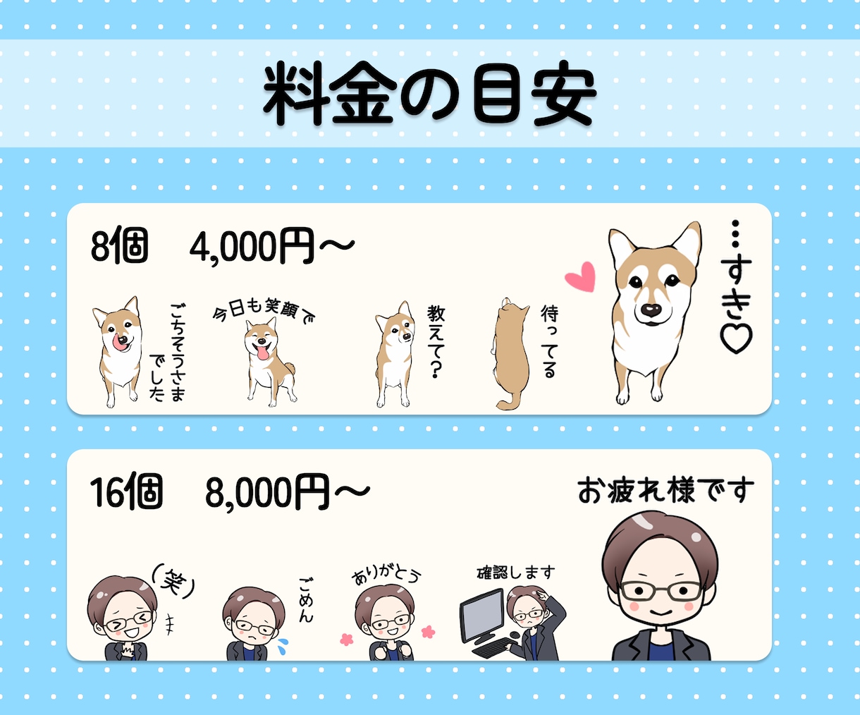 あなただけのLINEスタンプお作りします 可愛く、愛嬌たっぷりに仕上げます◎ イメージ4