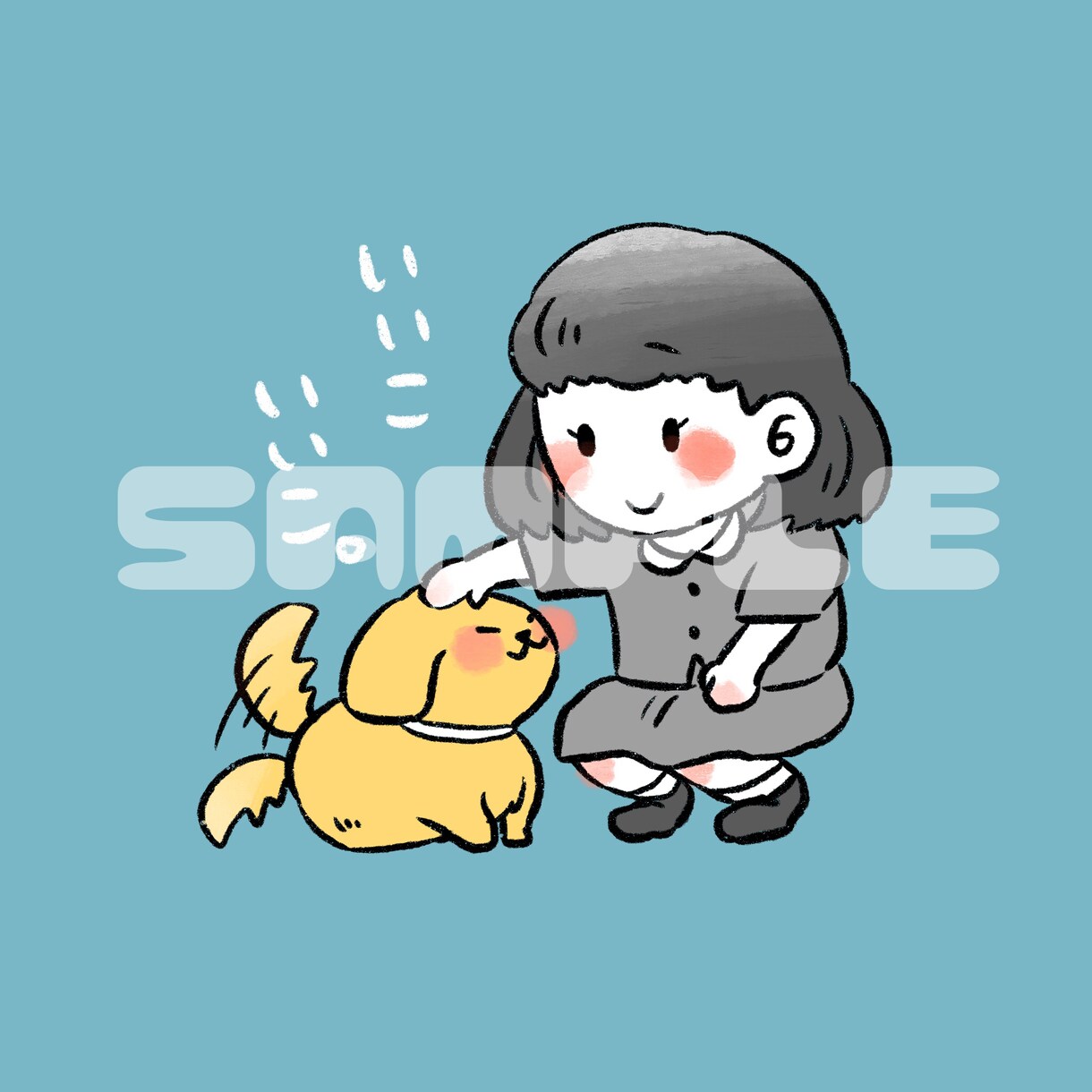 フルカラーで安い☆ミニキャラほんわか似顔絵描きます 組み合わせ自由☆最短即日納品☆SNS用のアイコンにどうぞ♪ イメージ3