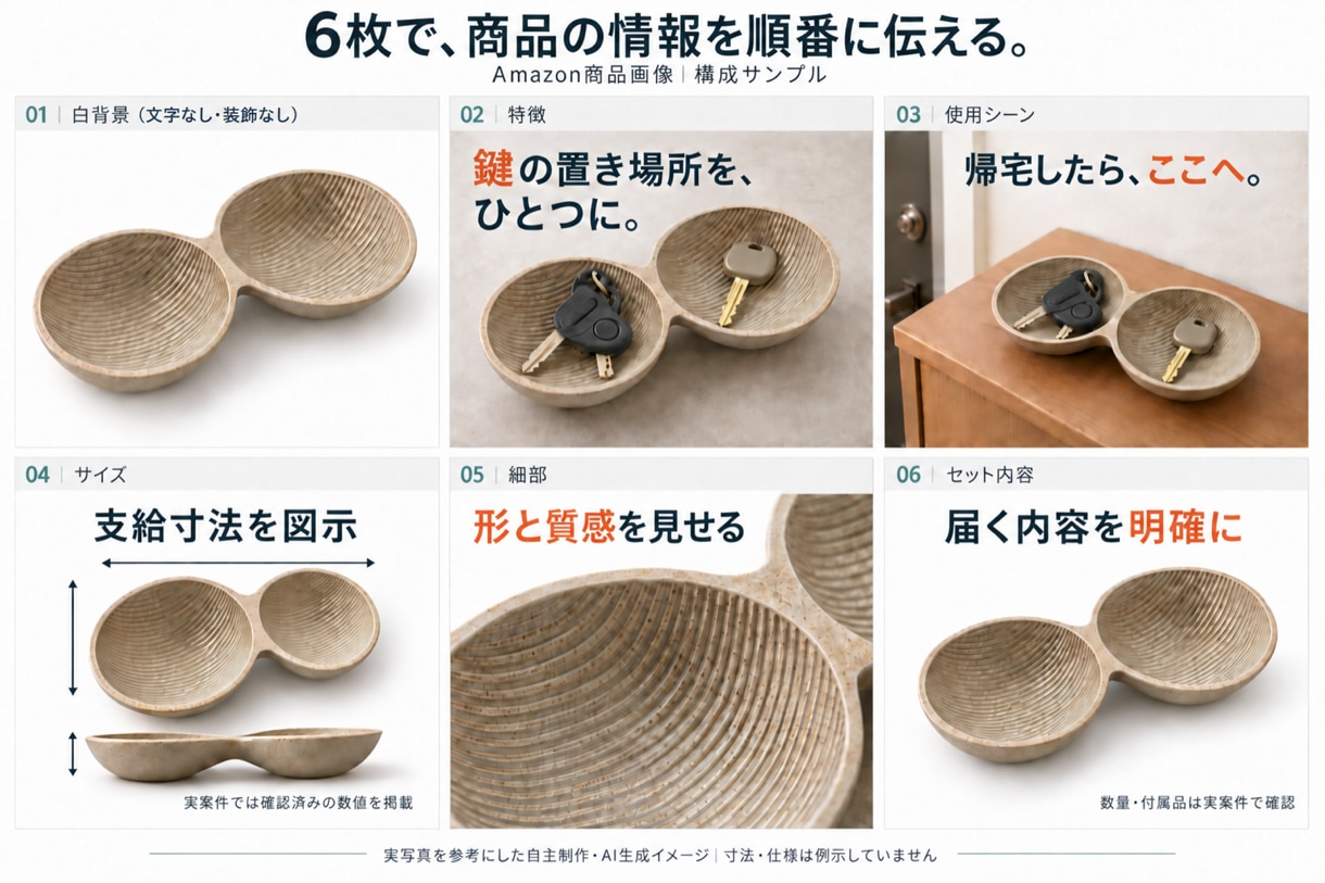 Amazon商品画像を6枚まとめて制作します 写真と商品情報から、ブランドらしさが伝わる画像へ イメージ2