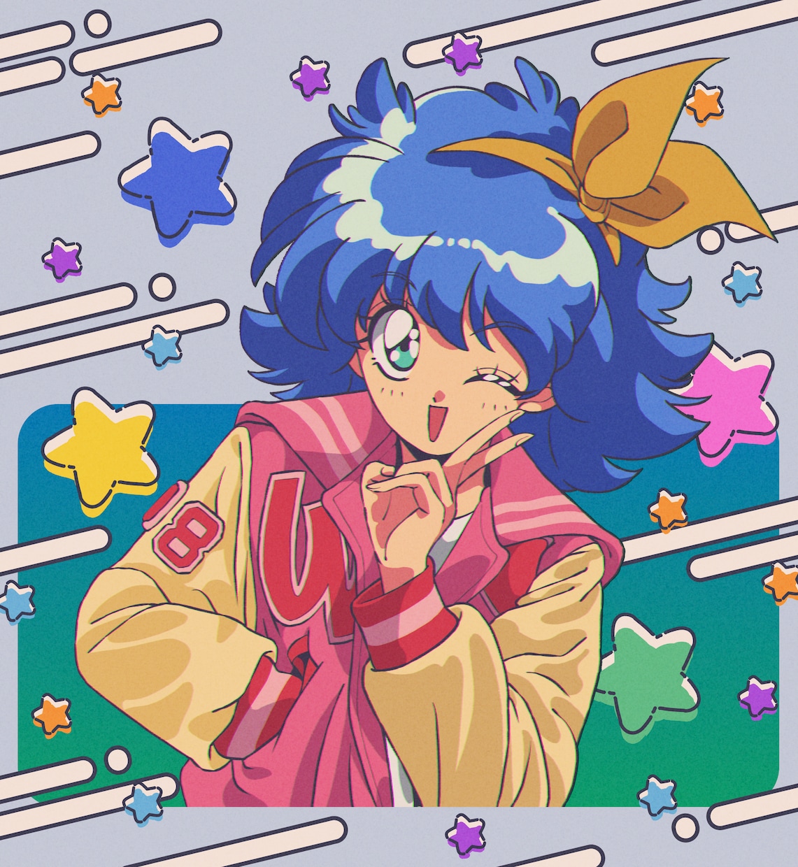90's風のレトロポップなイラストを描きます SNSアイコン・グッズ制作等様々な用途に対応いたします イメージ1