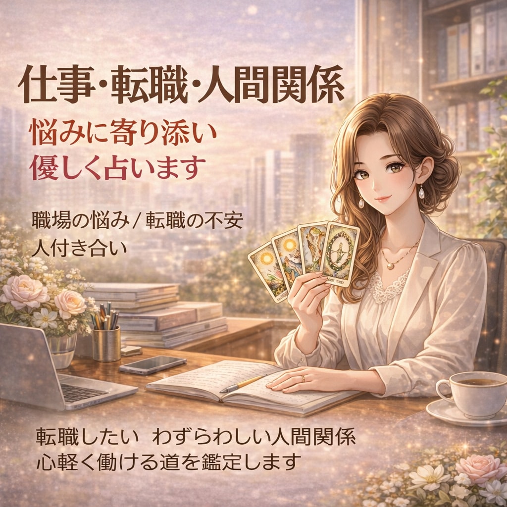 繊細さんHSPの方　仕事・転職・対人関係鑑定します 転職・休職・適職・副業・人間関係の悩み　寄り添って占います イメージ1
