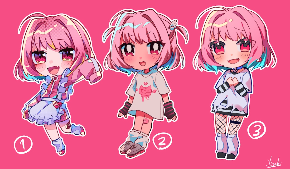 ミニキャラ描きます かわいい色々な系統のミニキャラ描きます！ イメージ1