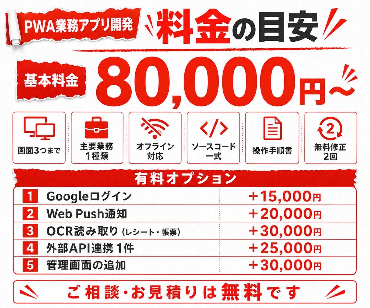 オフライン対応のPWA業務アプリを開発します 倉庫や屋外など、電波が不安定な現場で使えます イメージ3