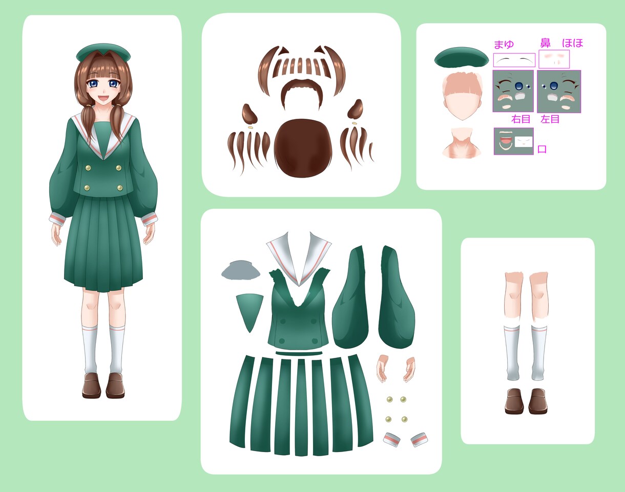 バーチャルユーチューバー用イラスト作ります バーチャルユーチューバー用のパーツ分けされたイラスト作ります イメージ4
