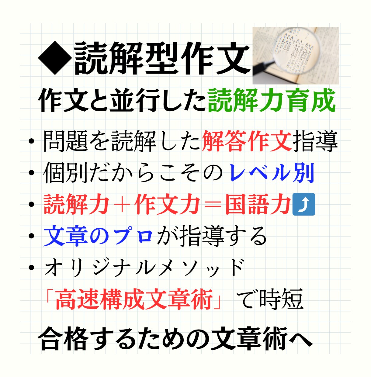 全受験対応の小論文・作文の添削＆指導をします 書くことが苦手でも簡単に素早く文章が書ける「高速構成文章術」 イメージ6