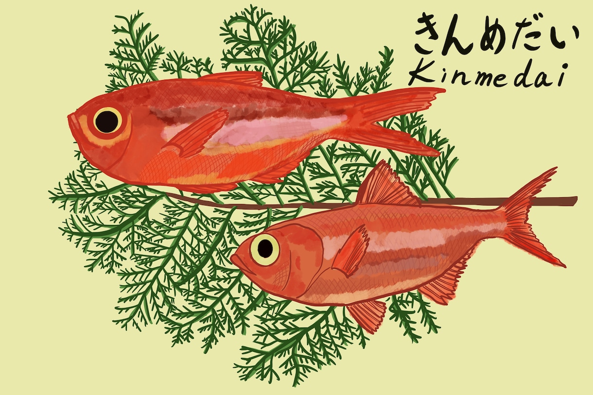 魚や魚介類の爽やかなイラストを描きます 爽やかな水彩タッチの海の生物のイラストいかがですか。 イメージ2