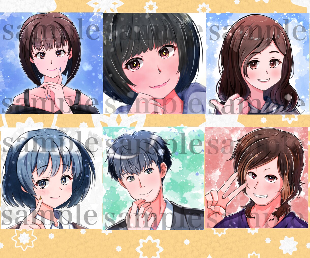 フォローされやすい！笑顔のアイコンお描きします SNS、ブログ、配信、副業にも！デフォルメも対応出来ます！ イメージ6