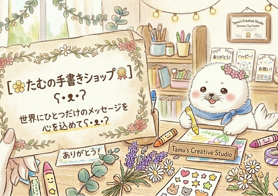お誕生日などお祝いの手書きメッセージカード承ります お祝いなど温もりある手書きメッセージカード承りますʕ•ᴥ•ʔ イメージ1