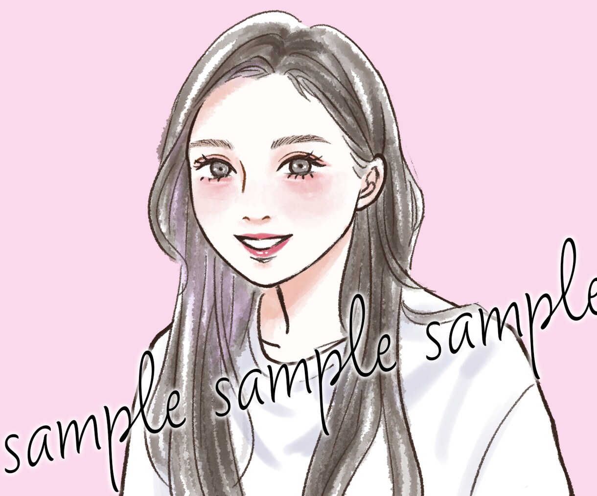 素敵な似顔絵お描きします オシャレで優しい女っぽさもある雰囲気で目をひくアイコンなど！ イメージ1
