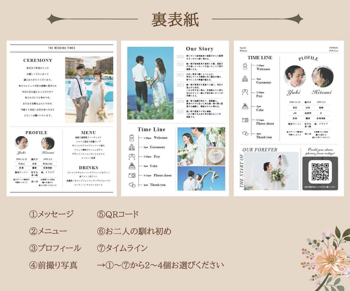 英字新聞風、席次表&プロフィールブック作ります シンプル可愛い席次表♪データ作成から印刷納品も◎ イメージ4