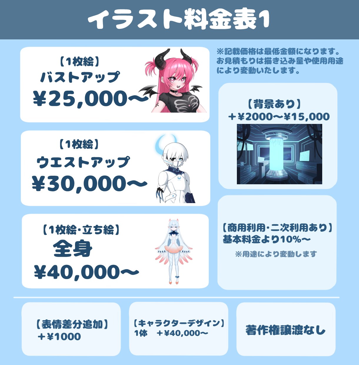 イラスト・立ち絵・デザインなど幅広く対応します Vtuber様、歌い手様、TRPGプレイヤー様におすすめ！ イメージ2