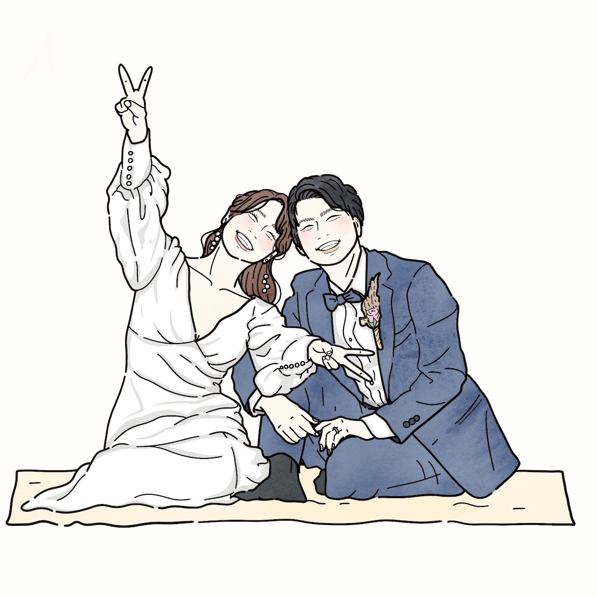 結婚式に◎おしゃれな線画で似顔絵イラスト描きます ◾️ペーパーアイテムにおすすめ◾️似てるウェディングイラスト イメージ8