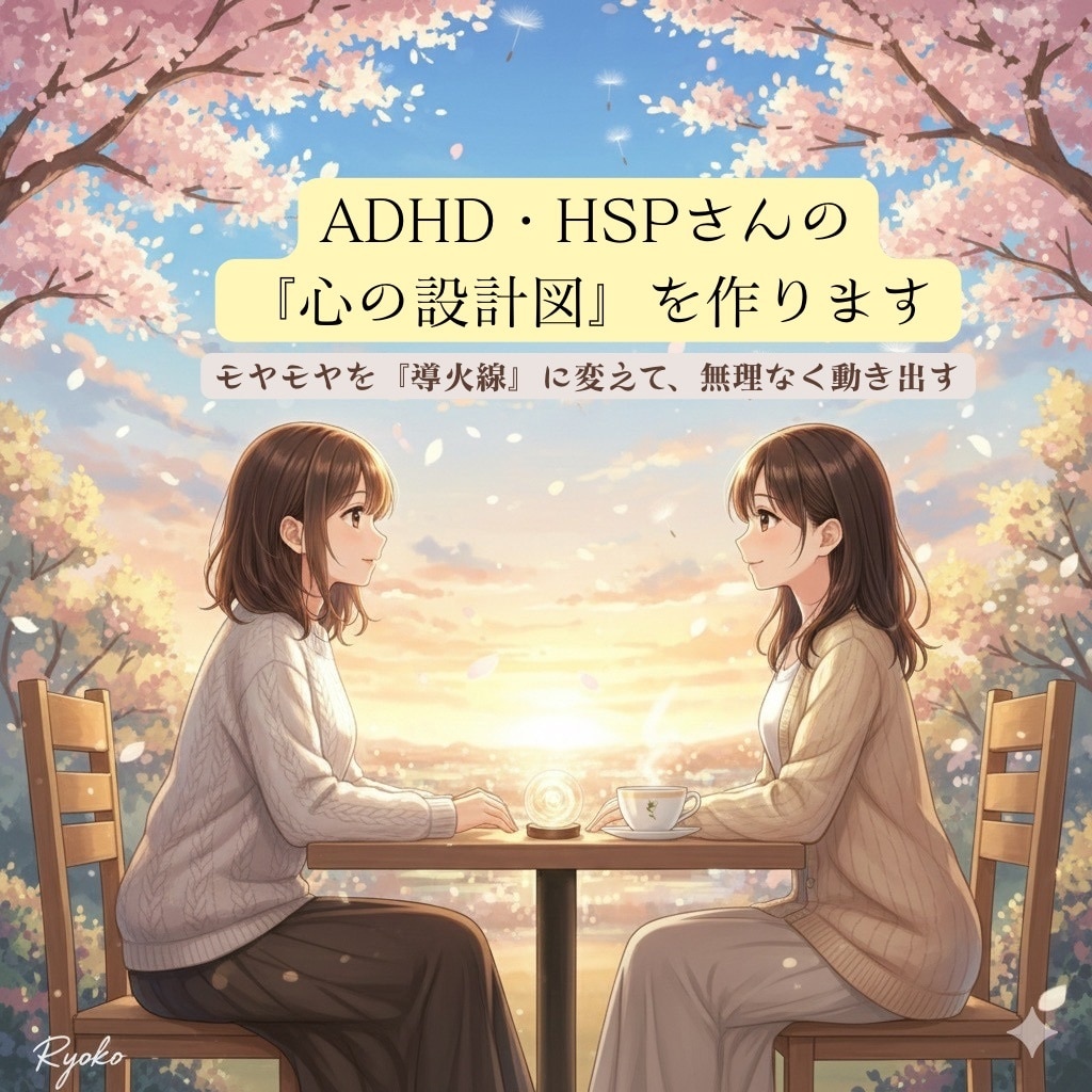 ADHD・HSPさんの『心の設計図』を作ります モヤモヤを言葉にして、無理なく動ける「導火線」を探します イメージ1