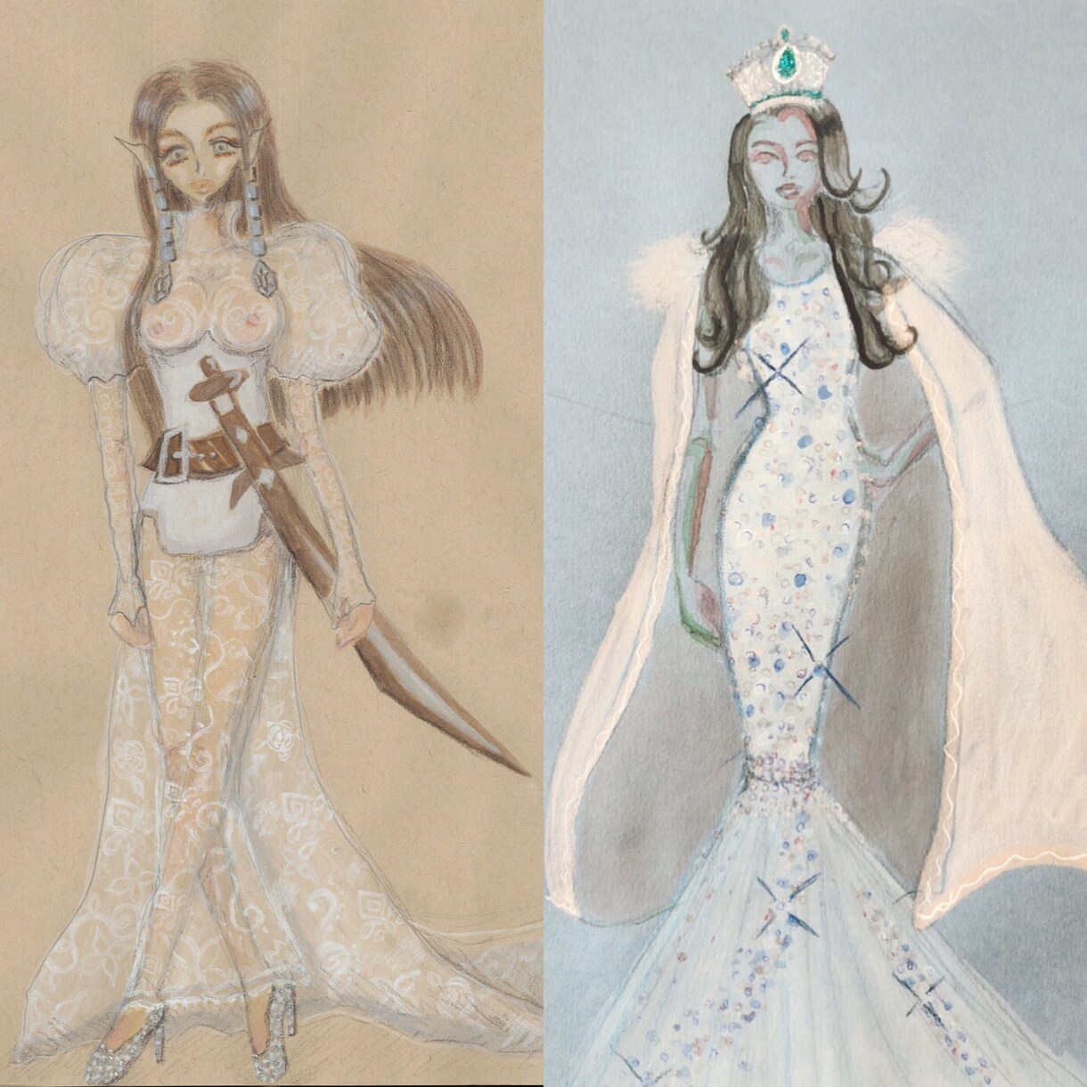 ファッションデザイン・女の子のイラスト描きます 商品化も可能?米美術大学卒のコレクションモデルが描きます イメージ1
