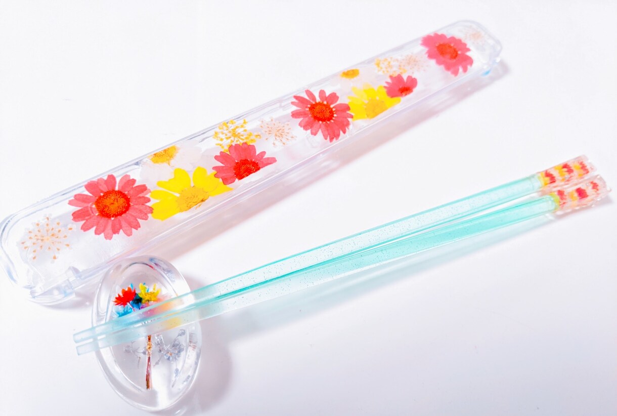 花でお箸（1膳）&お箸ケースのセットをお作りします 日本ハーバリウム協会認定講師が箸&箸ケースをお作り致します。 イメージ8