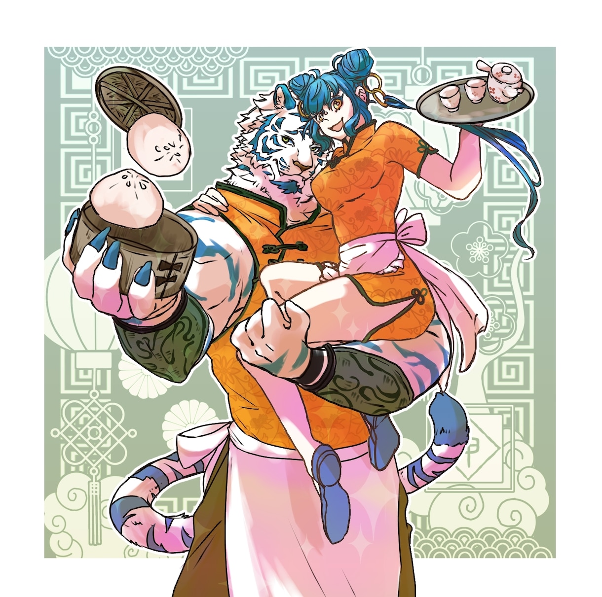 人外×女の子の夢絵・カップルイラスト描きます 人外×女の子専門です。獣人・異形頭・異形・ロボットも◎ イメージ2