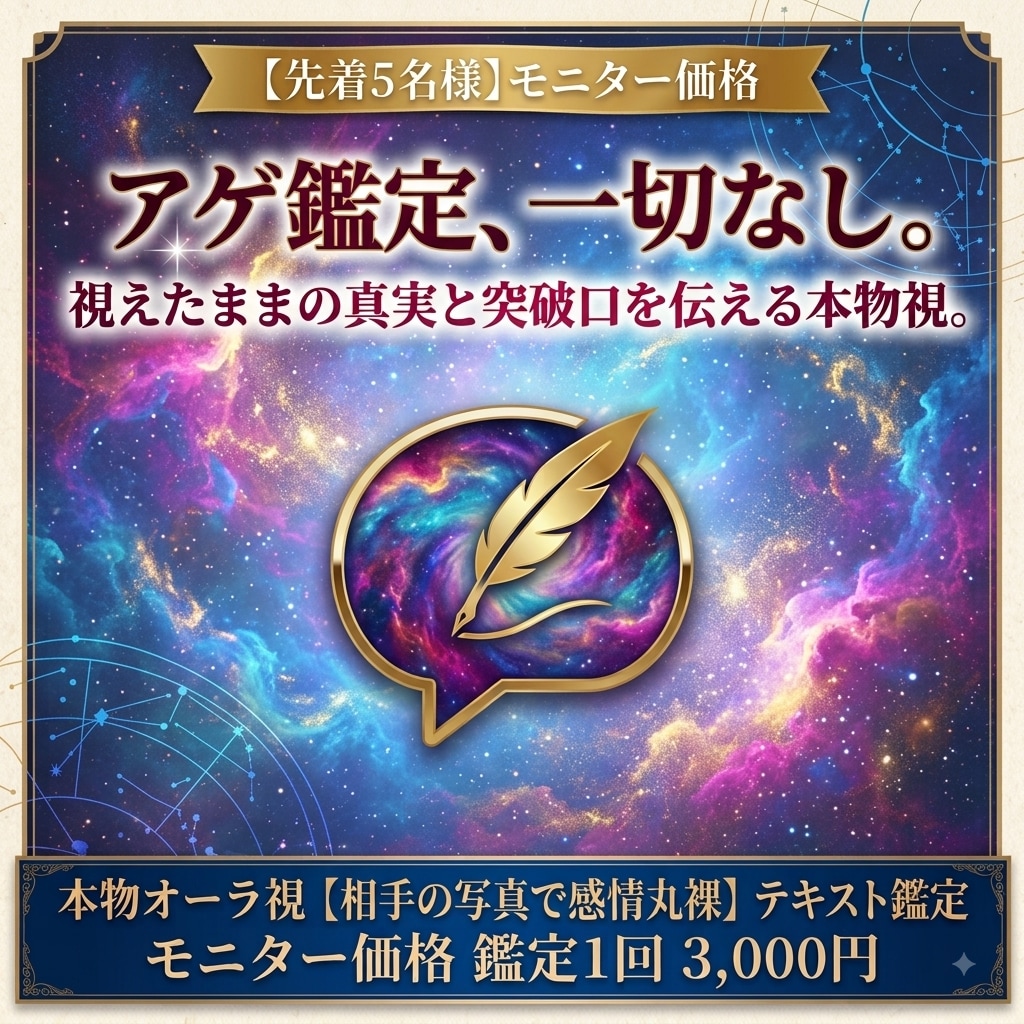 本物オーラ鑑定秘められた真実と未来への道標伝えます データや心理学ではない。視えたままの「エネルギー」伝えます イメージ1