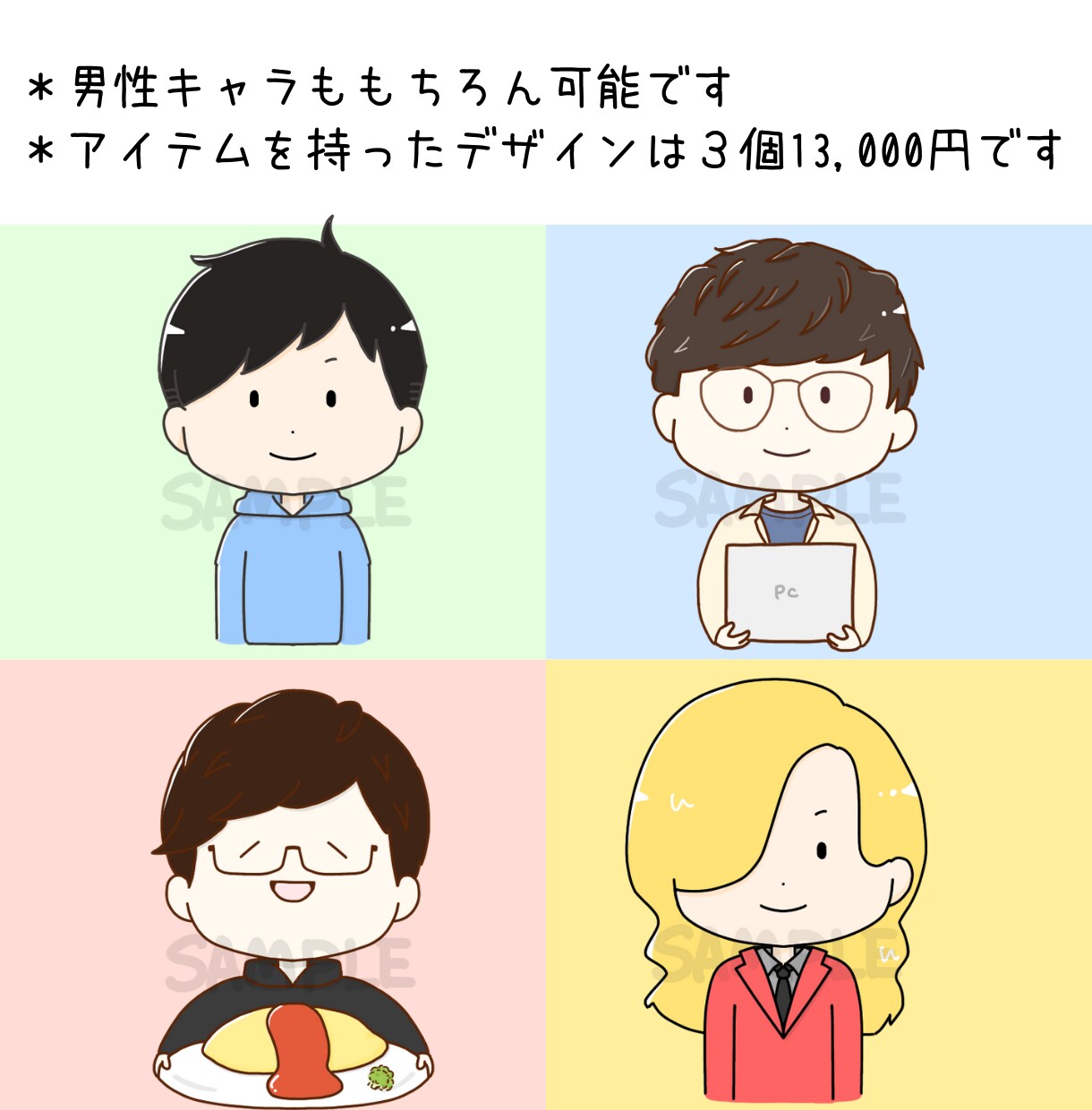 ３点から！ブログふきだし用アイコンセット作成します 吹き出しをつかった会話形式のブログを運営している方へ イメージ4