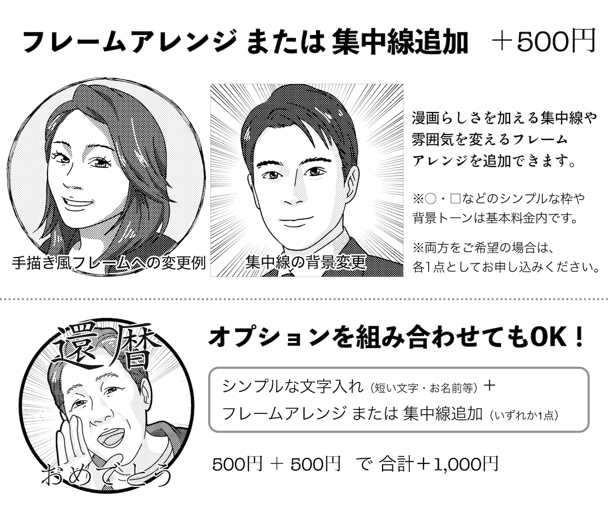 アイコンやグッズに！写真を漫画風似顔絵にします スクリーントーンで仕上げる、AI変換なしの手描き人物イラスト イメージ6
