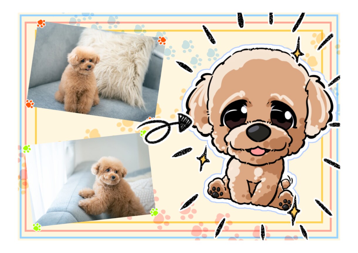 愛犬の似顔絵イラストをキャラクター仕立てで描きます もし愛犬がキャラクターになったら？を実現します！ イメージ2