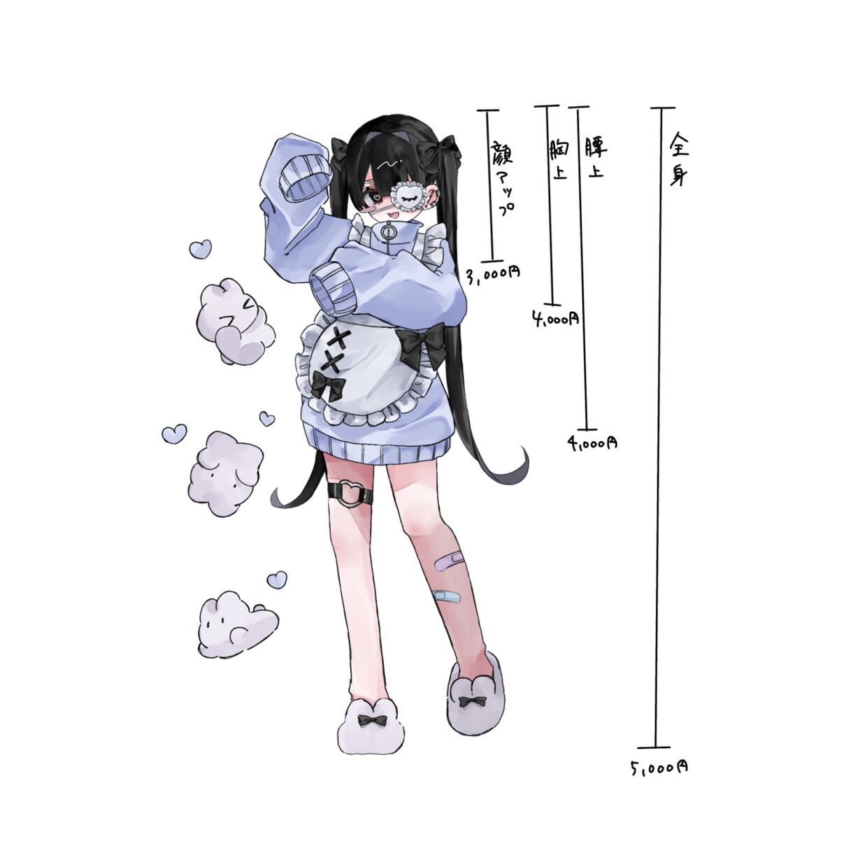 全身イラスト5000円で描きます 幅広く使える一枚絵を制作します。差分、全身◎ イメージ2