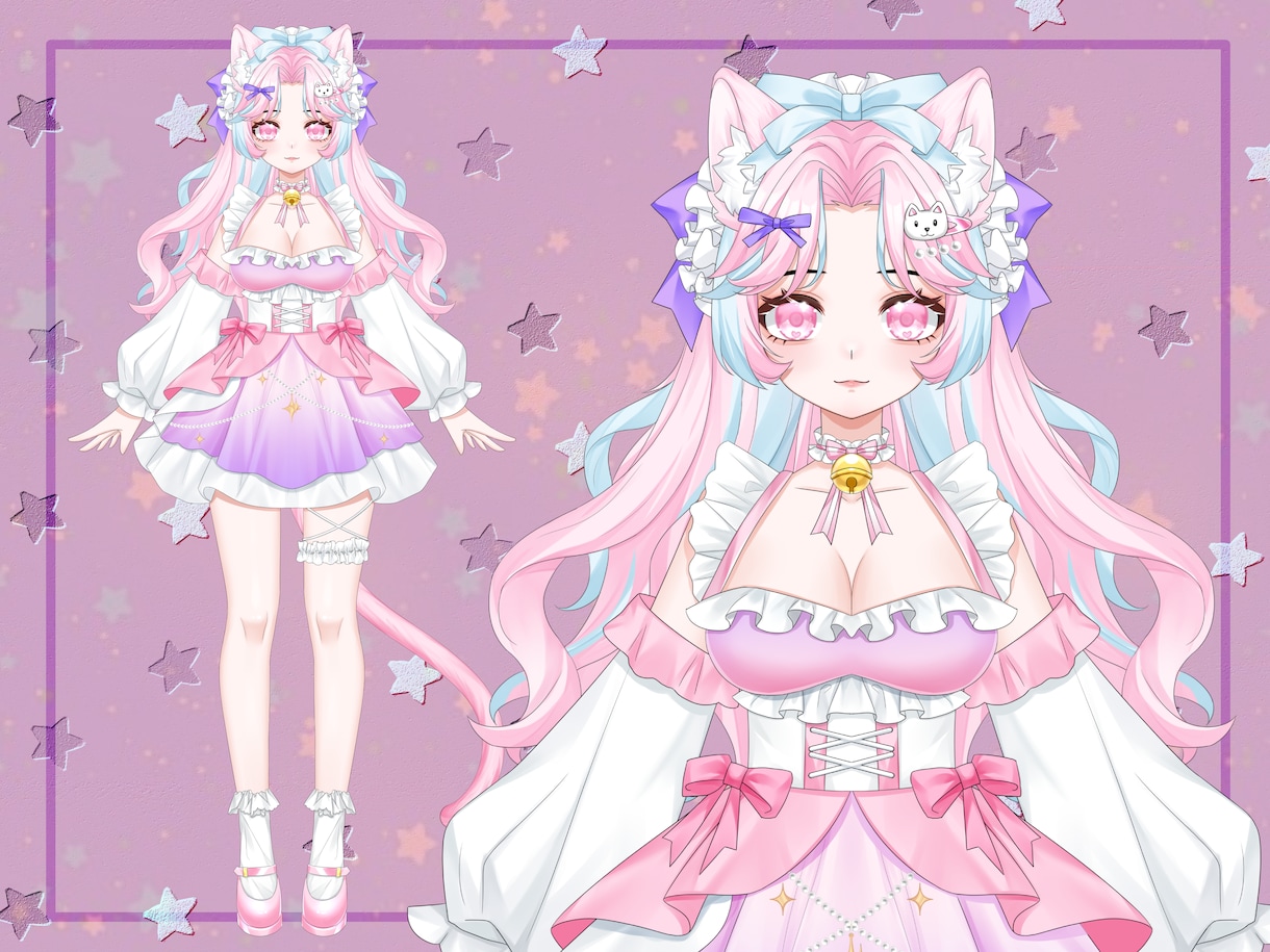 コスパ最強！男女デビューVtuberモデル制作ます 著作権譲渡！修正無制限！高品質！初心者でも安心！一括制作！ イメージ7