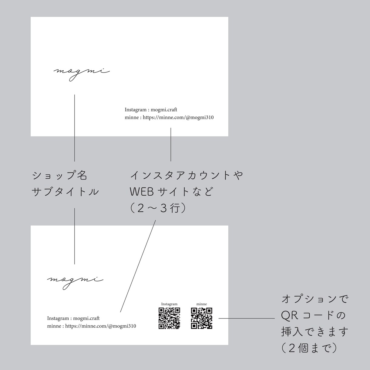 印刷代込み｜シンプルなショップカード/名刺作ります 初めてのショップカード/名刺作りのお手伝いをします！ イメージ3