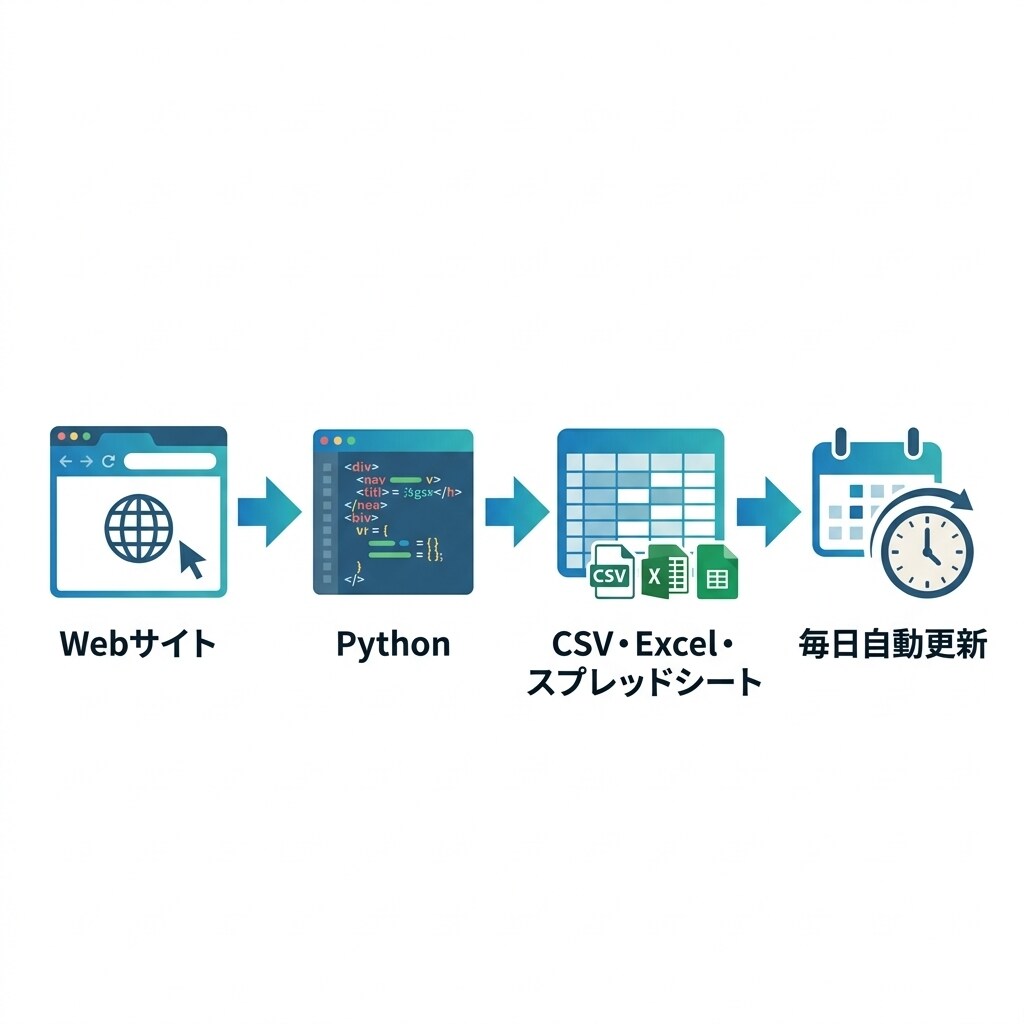 Pythonでデータ収集を自動化します 競馬・競艇など公営競技データの収集実績あり／定期実行も対応 イメージ3