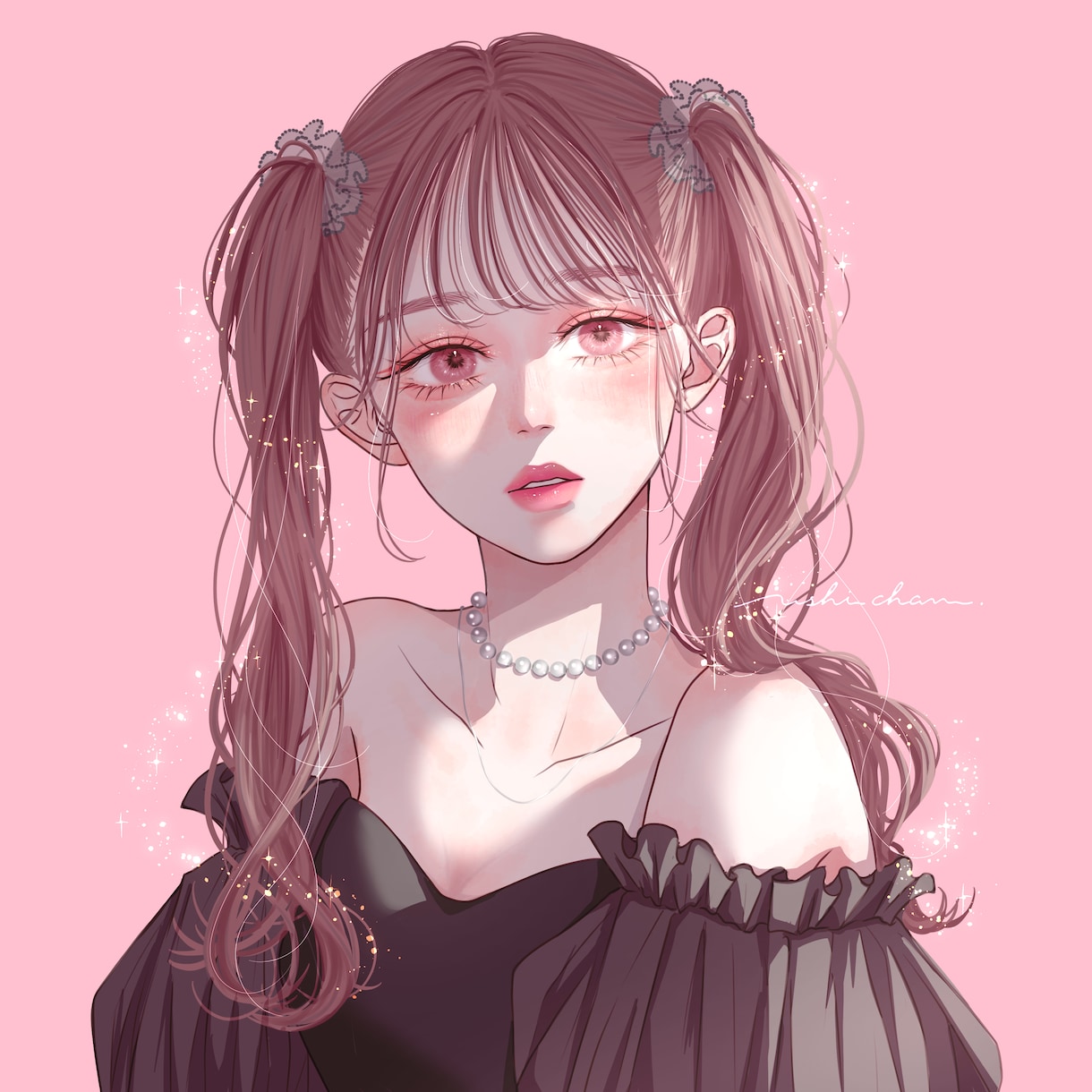 おしゃれで透明感のある人物イラスト描きます アイコン・配信背景・キービジュアル等、何でもご相談ください♩ イメージ1