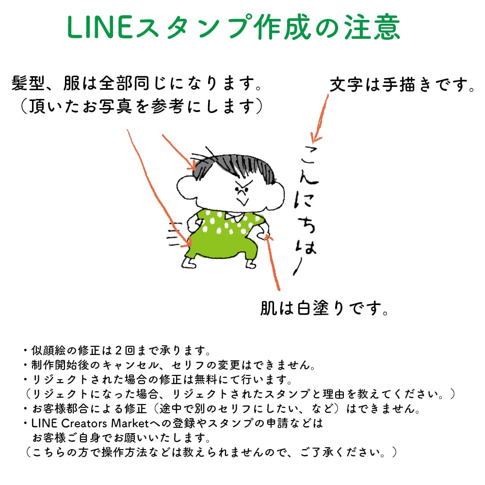 ゆるい似顔絵のLINEスタンプ作ります お子様やご家族の似顔絵を使ってLINEスタンプを作ります。 イメージ3
