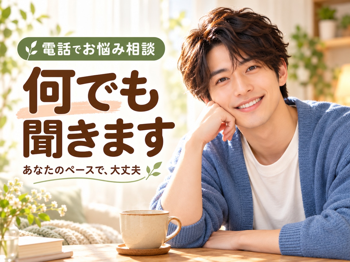 現役プロカウンセラーが何でも話をお聞きします 何でも相談OK！プライベートや職場のことでも！ イメージ1
