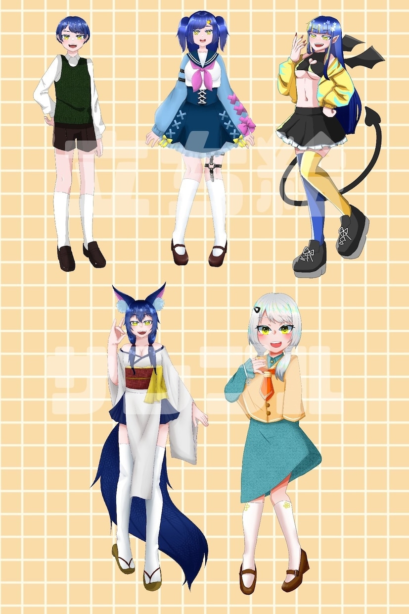 貴方だけのオリジナルの立ち絵作ります IRIAM等で使用できる立ち絵を制作します イメージ4