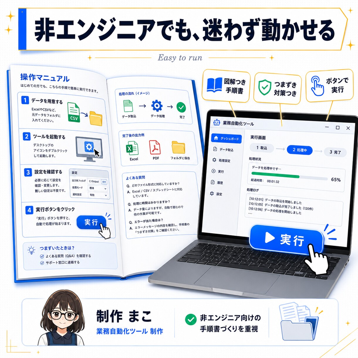 面倒な業務を自動化するツール作ります 毎日の繰り返し作業を、あなた専用ツールに置き換えます イメージ6