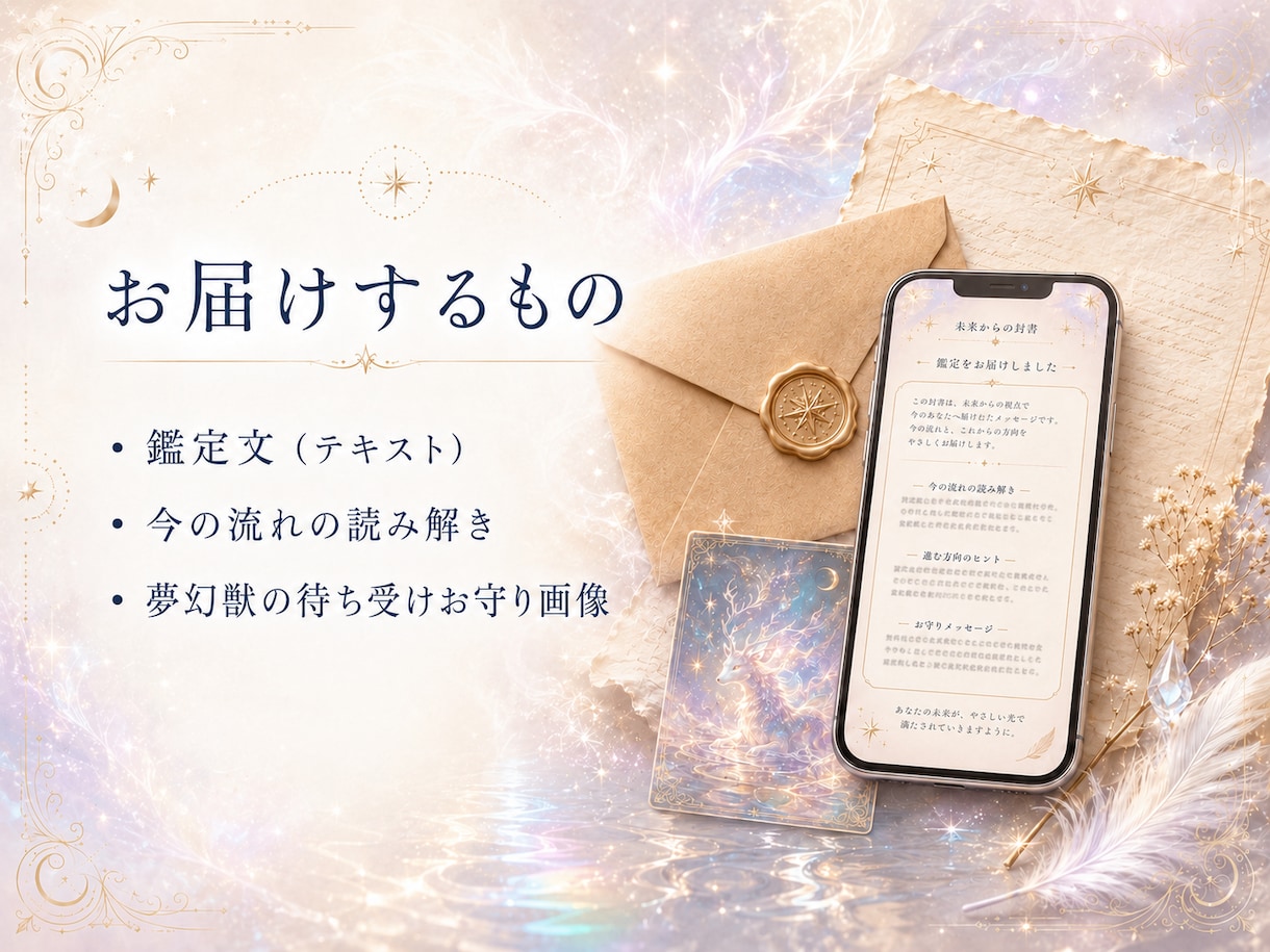 未来からの封書｜今の問いと進む方角を鑑定します 今の問いに映るしるしと、進む方角を一通にして届けます イメージ4