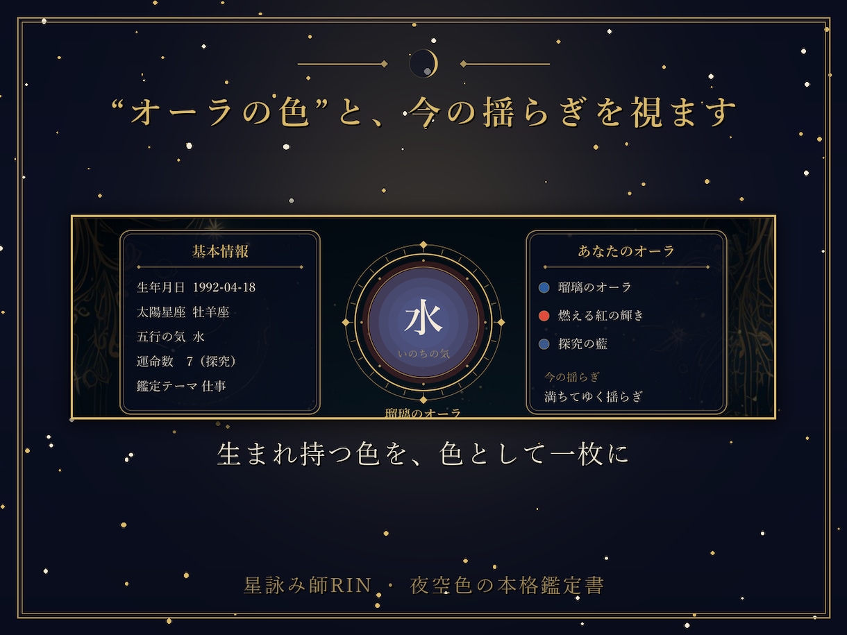 恋愛・仕事・お金の流れを 一冊の鑑定書にします オーラの色から、人柄を1300字で深く読み解きます イメージ3