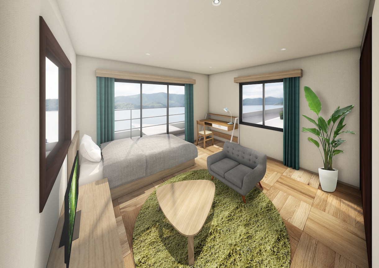 建築、住宅、店舗のCGパースを作成致します 店舗設計事務所でのプレゼン用パース作成をしておりました。 イメージ1