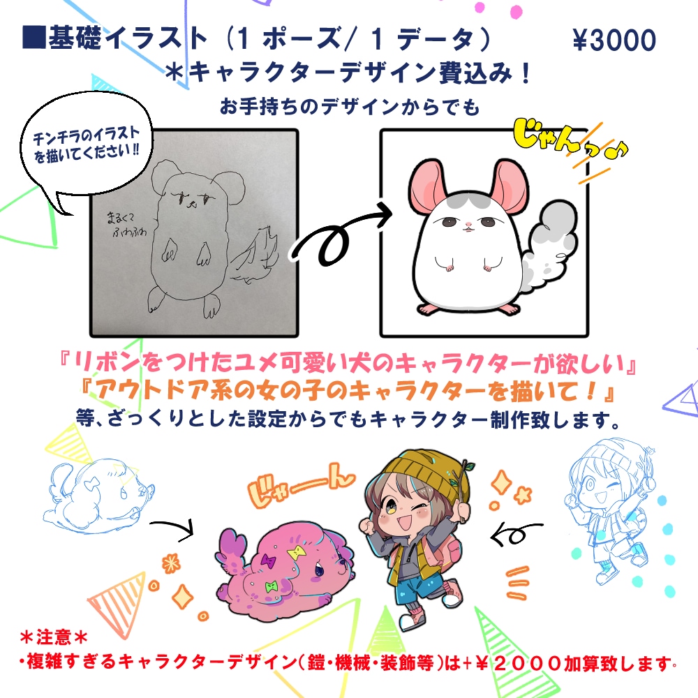 商用利用可!3000円~デフォルメキャラ描きます 動画やブログのマスコットキャラ、SNSのアイコンにぴったり! イメージ3