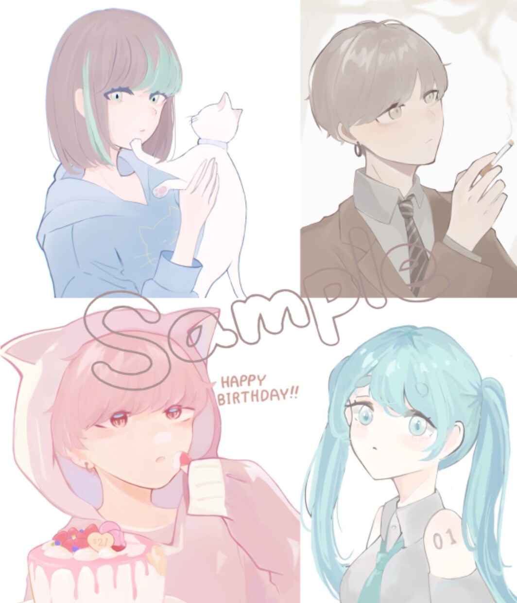 ゆるふわイラストからカッコいいイラスト作成します 貴方だけのオリジナルイラストを厚塗り風に！ イメージ2