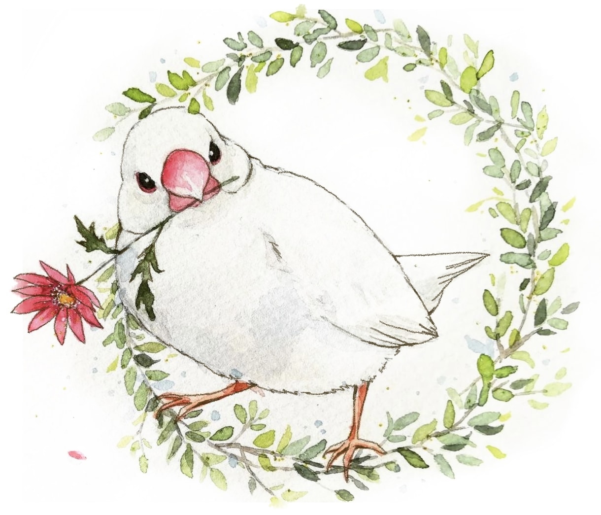 ペット、動物を絵本挿し絵のイラスト風に手描きします 手描きの水彩画、アクリル画のイラスト原画をお探しの方へ イメージ3