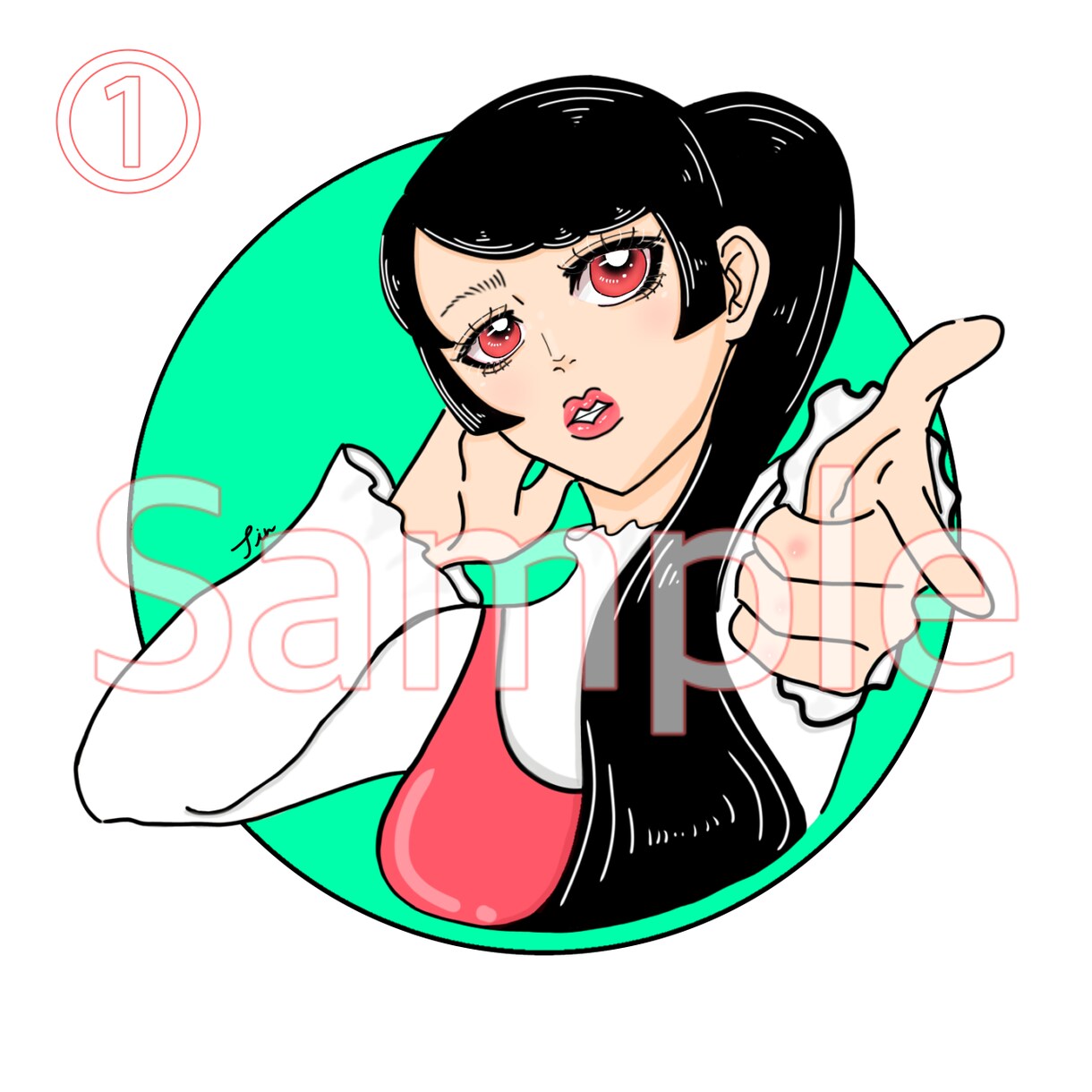完成済み‼︎のイラストを販売致します SNSなどにご使用できるアイコンイラストになります。 イメージ1