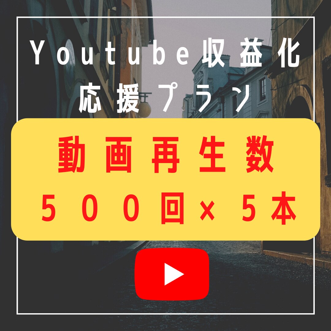 Youtube動画５本５００回ずつ再生させます Youtube再生回数５００回ずつ５本拡散します イメージ1