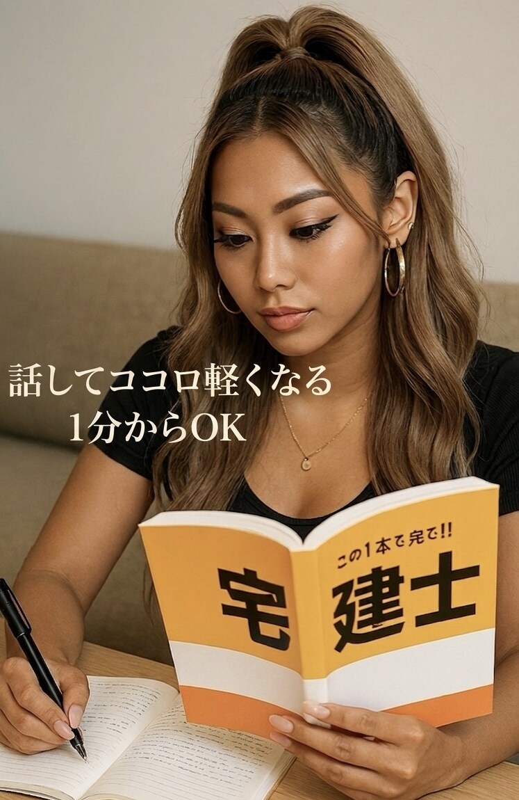 宅建試験勉強の不安や相談　宅建士が丁寧に聴きます 宅建受験勉強のストレスを、そっとほどくリフレッシュタイム イメージ1