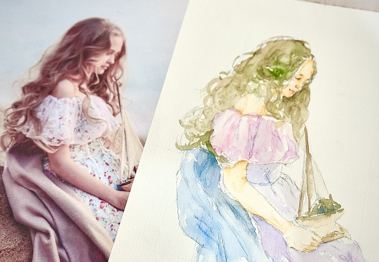 柔らかい、雰囲気のある人物やイラスト制作致します 雑誌などで使用されるような柔らかいイメージの人物、動物画 イメージ2