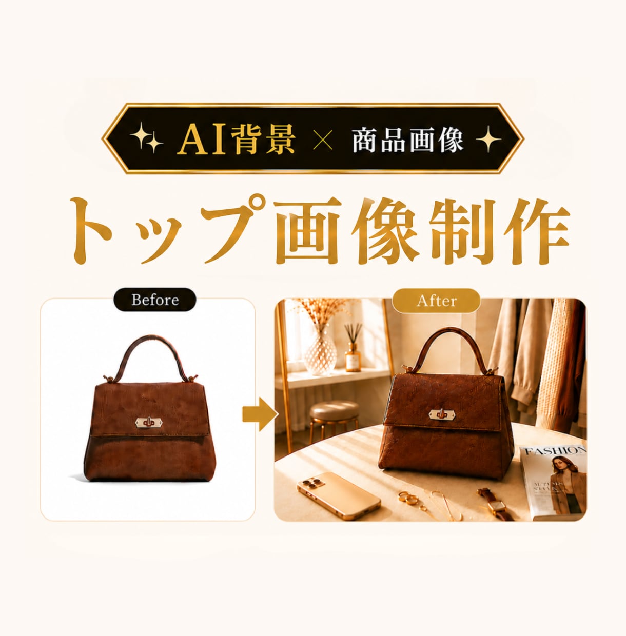 商品が映える！シンプルなトップ画像を作ります 世界観のある背景で、商品画像をより魅力的に イメージ1