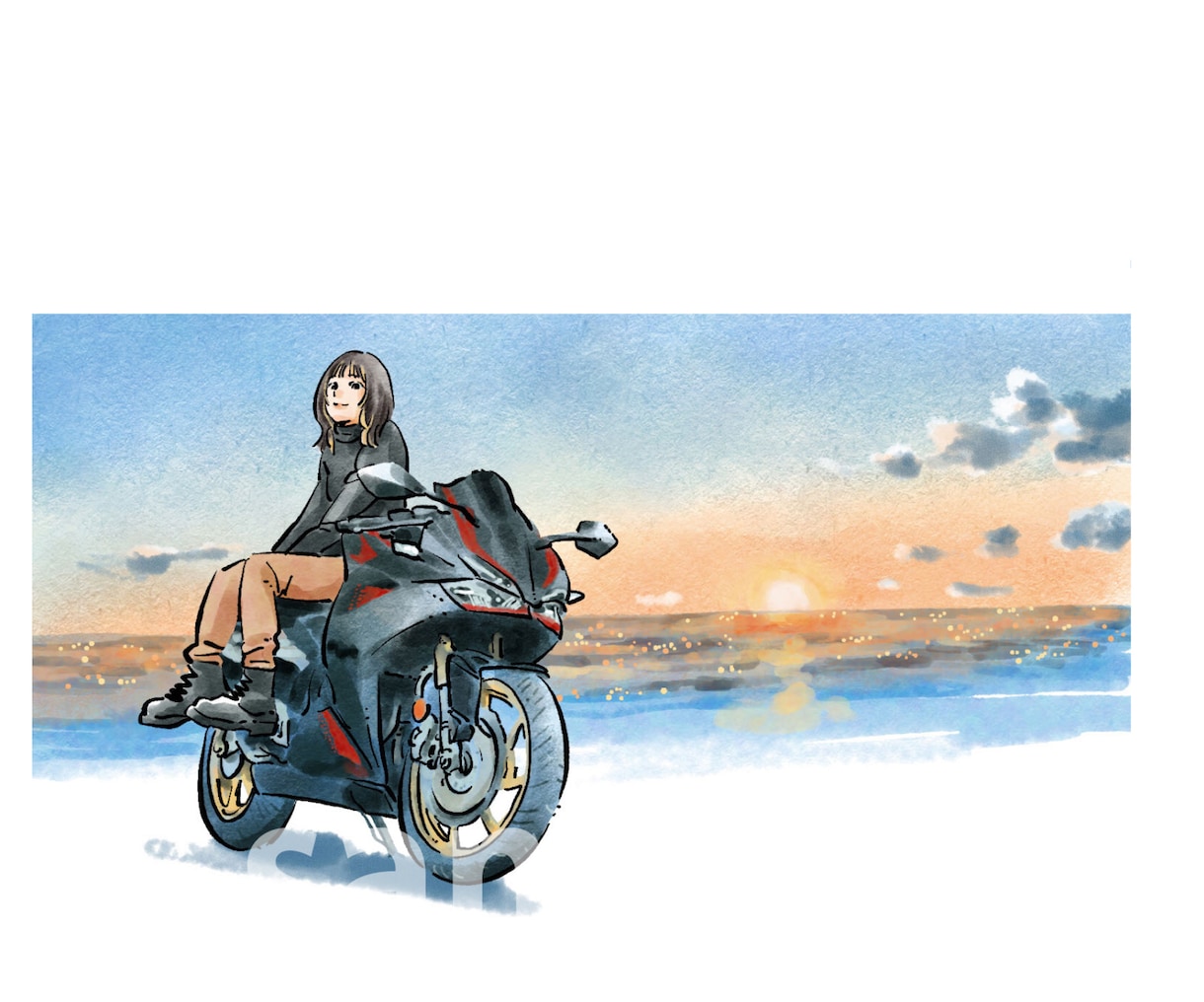 バイク、車と一緒のイラスト描きます アイコン、ギフトにも喜ばれる完全オリジナルイラスト イメージ2