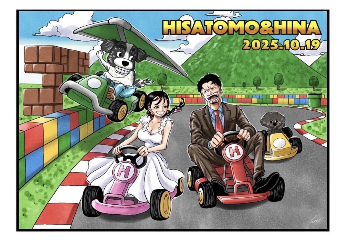 ワンピース風にウェルカムボードの似顔絵描きます 結婚式のウェルカムボードやプレゼントご注文の方にオススメ！ イメージ2