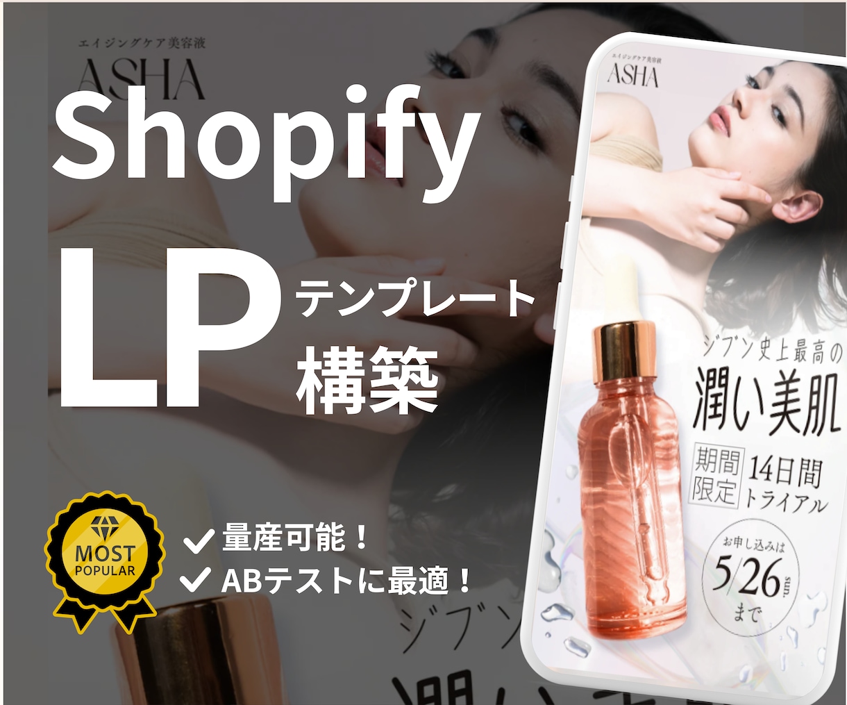 Shopify専用！LPテンプレート構築します 広告連動型LPに！画像コンテンツを入れ込む簡単テンプレート イメージ1