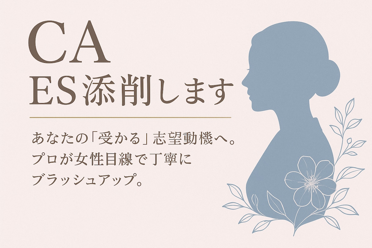 客室乗務員を目指す方へ⭐︎ES添削します 〜CA受験講座・ES/書類添削編〜 イメージ1